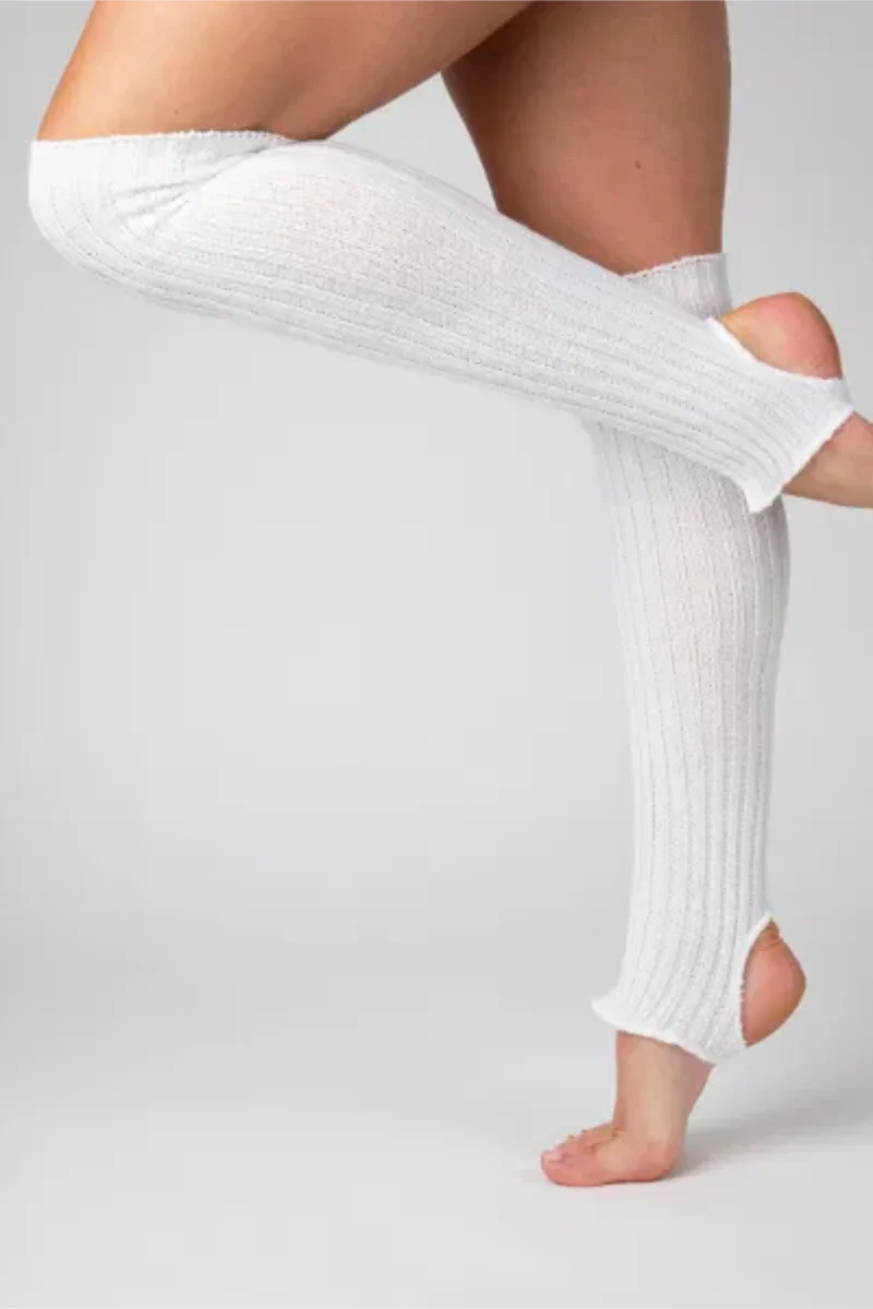 Pole Junkie Knee High Stirrup Legwarmers - White