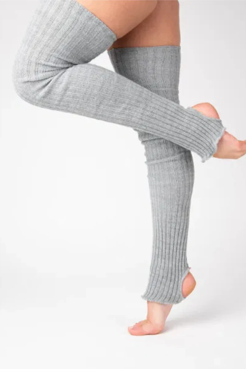Pole Junkie Thigh High Legwarmers - Light Grey