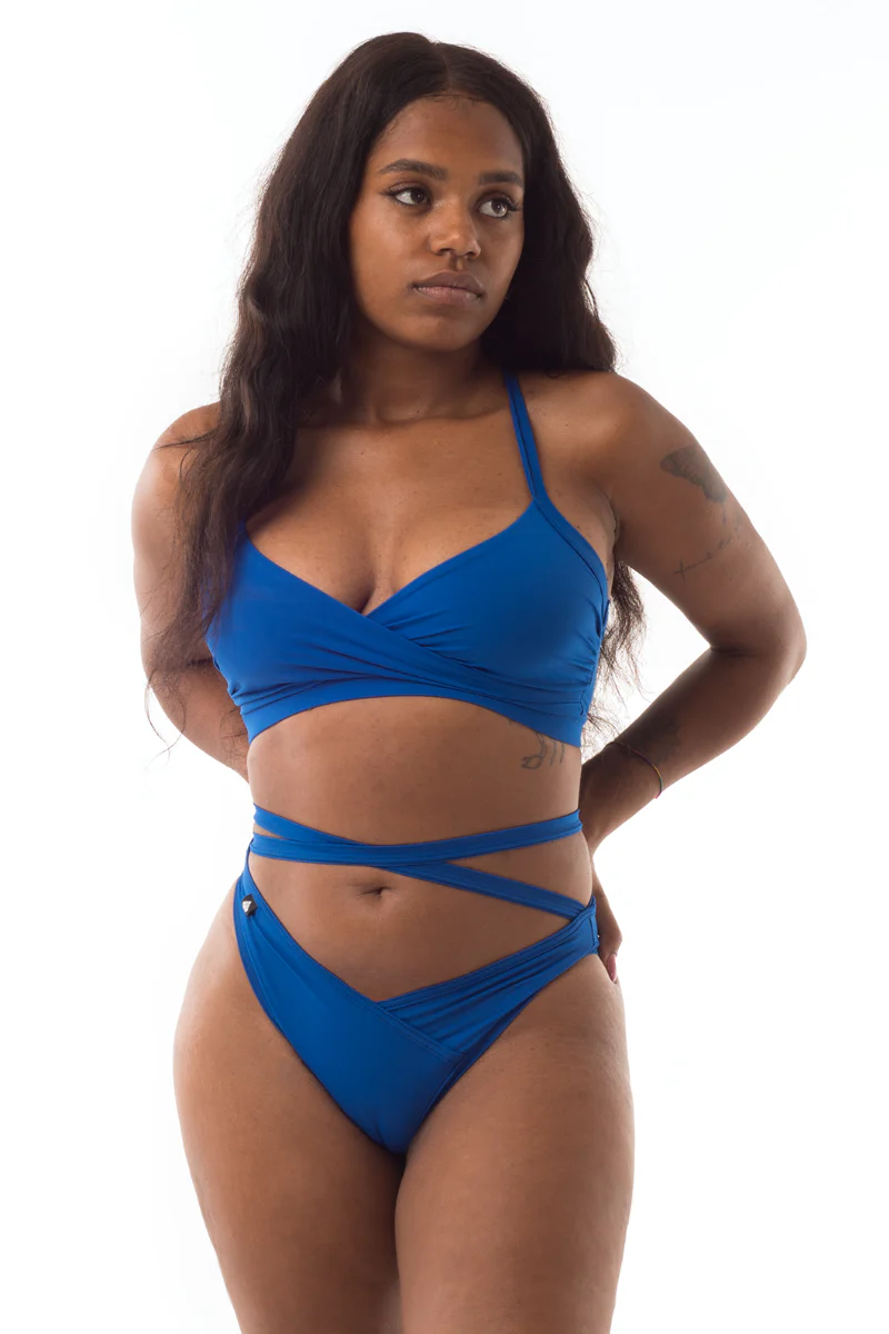 Poledancerka Cross Wrap Shorts - Ultramarine