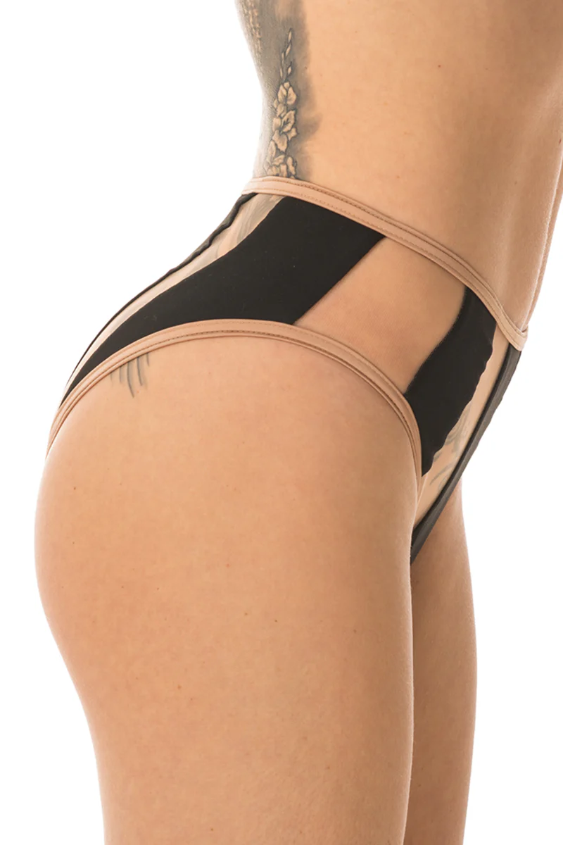 Poledancerka Rays High Leg Bottoms - Black - Image 3