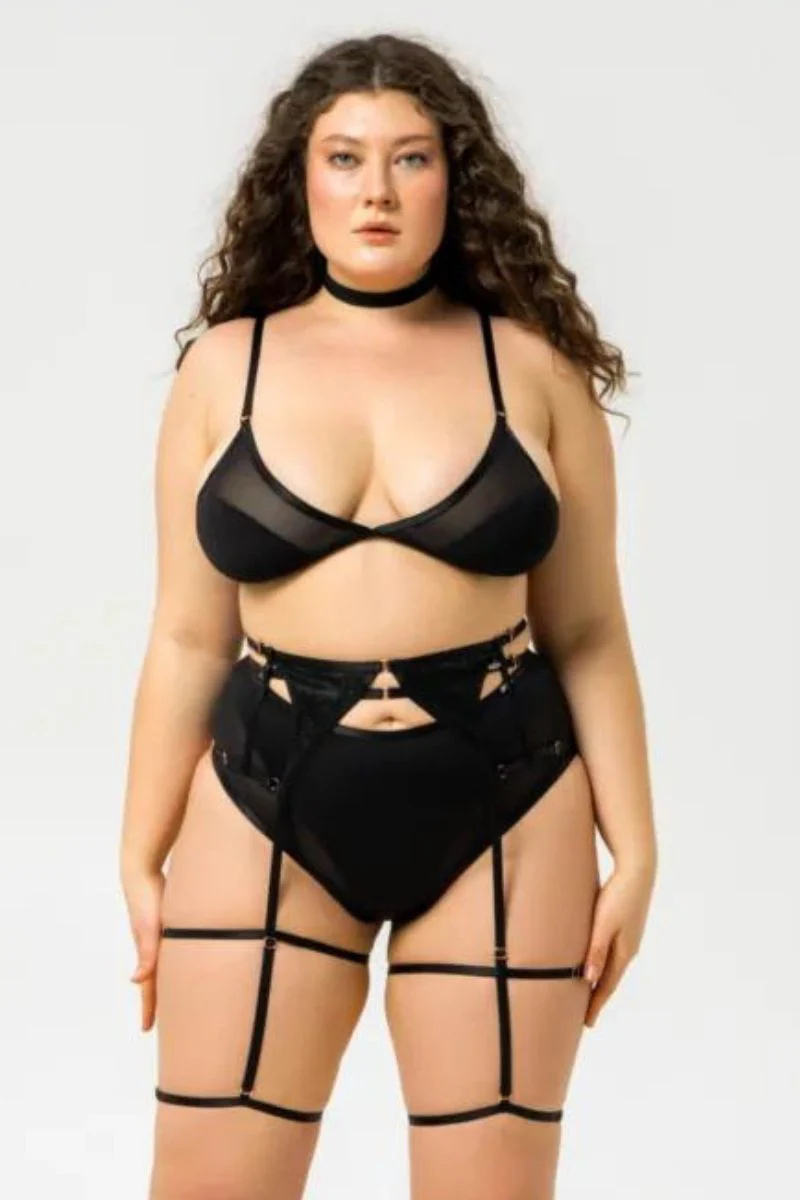 Queen Wear Garter Belt - Black Shine - Image 4
