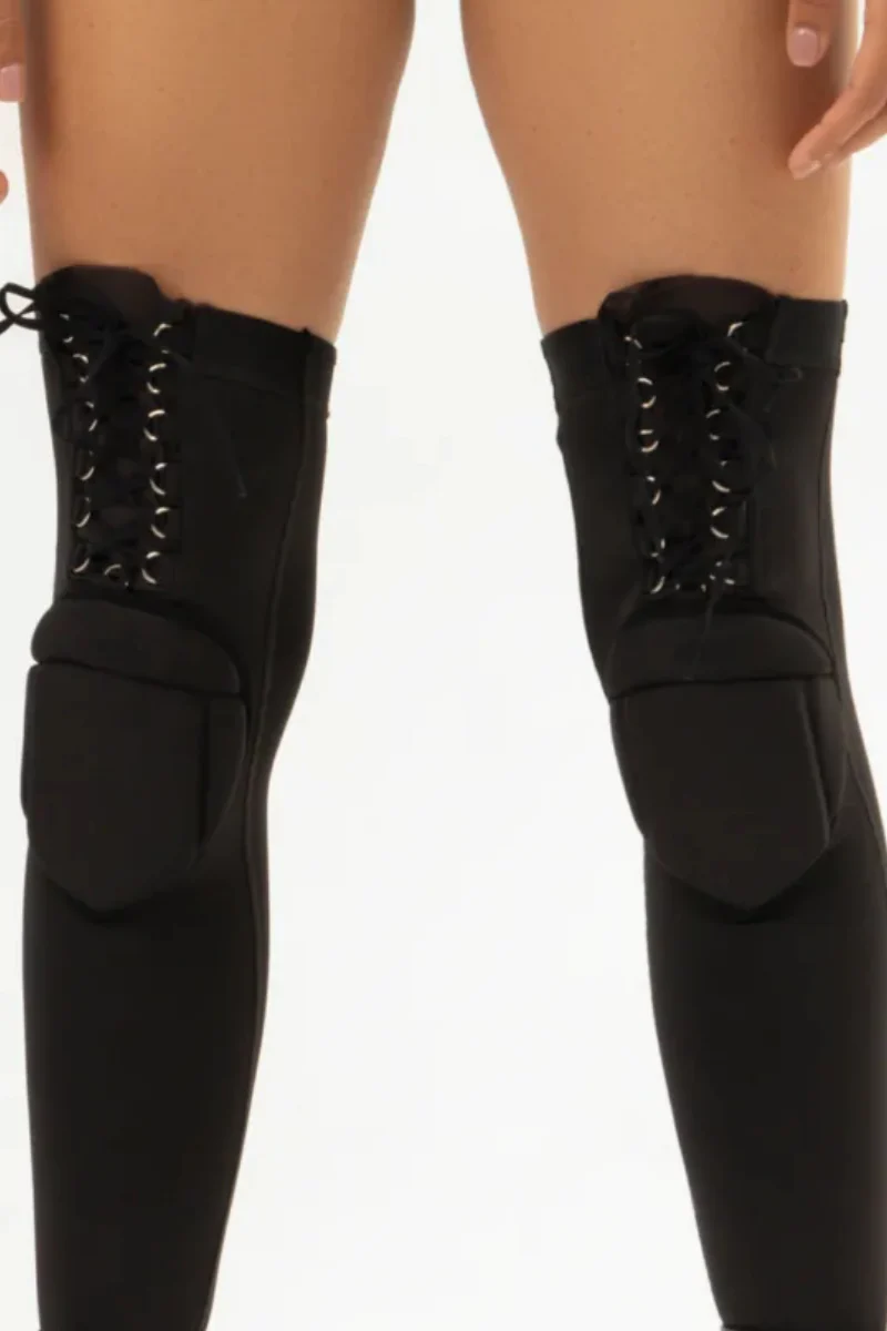 Queen Wear Infinity Thigh High Knee Pads - Black - Image 4