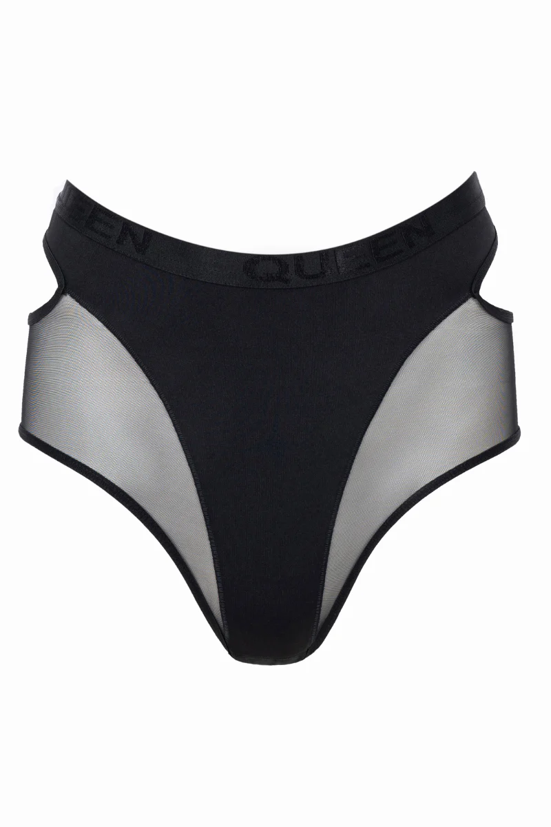 Queen Wear Candy High Waisted Shorts - Black Mesh - Image 6