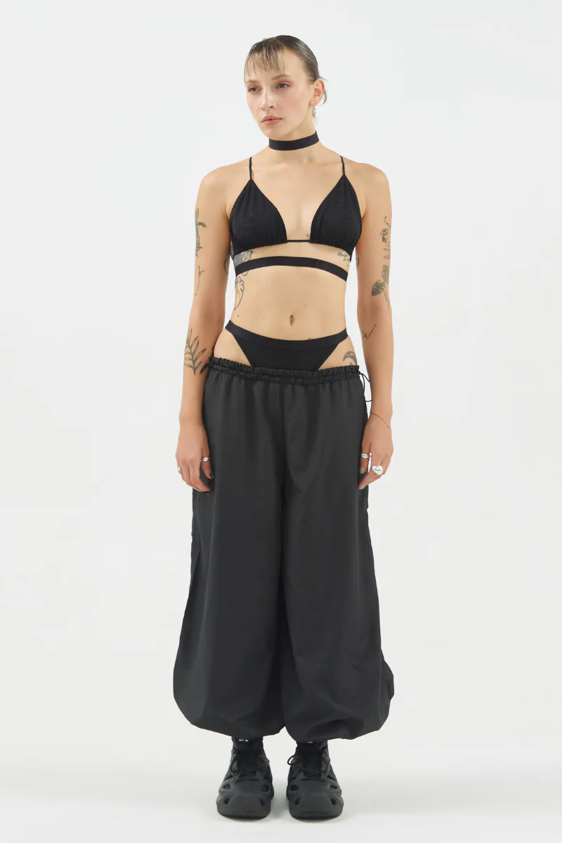 Queen Wear Geo Triangle Bralette - Black Mesh - Image 4