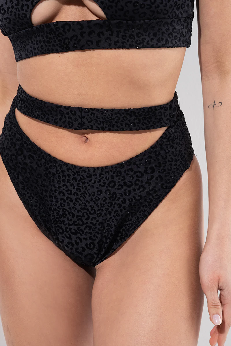 RAD Bahari Leopard Bottoms - Black Glitter - Image 5