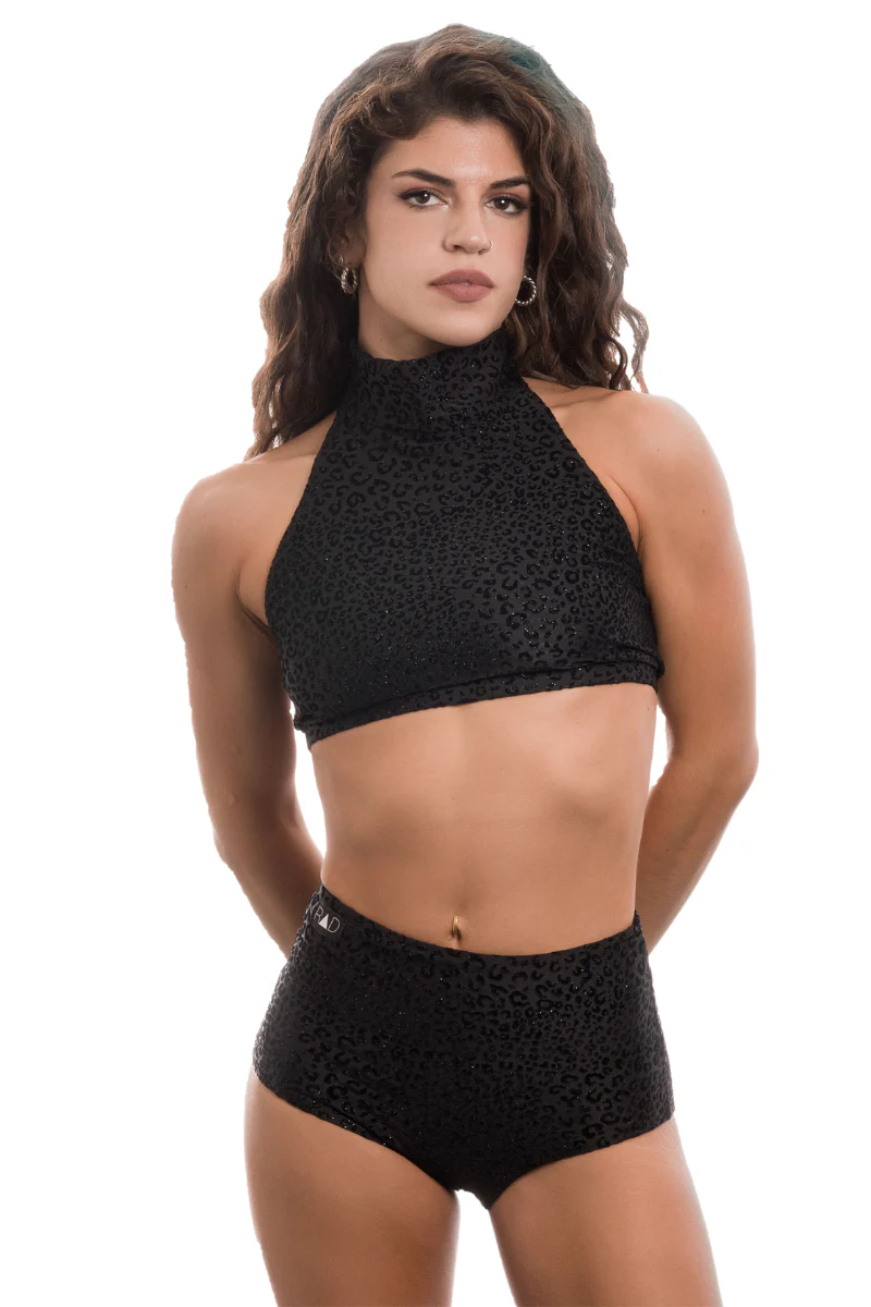 RAD Eve Leopard Shorts - Black Glitter - Image 3
