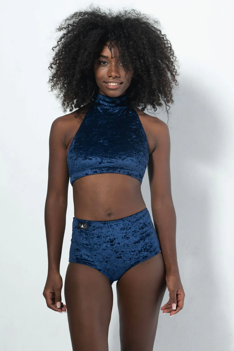 RAD Eve Top - Navy Blue Velvet