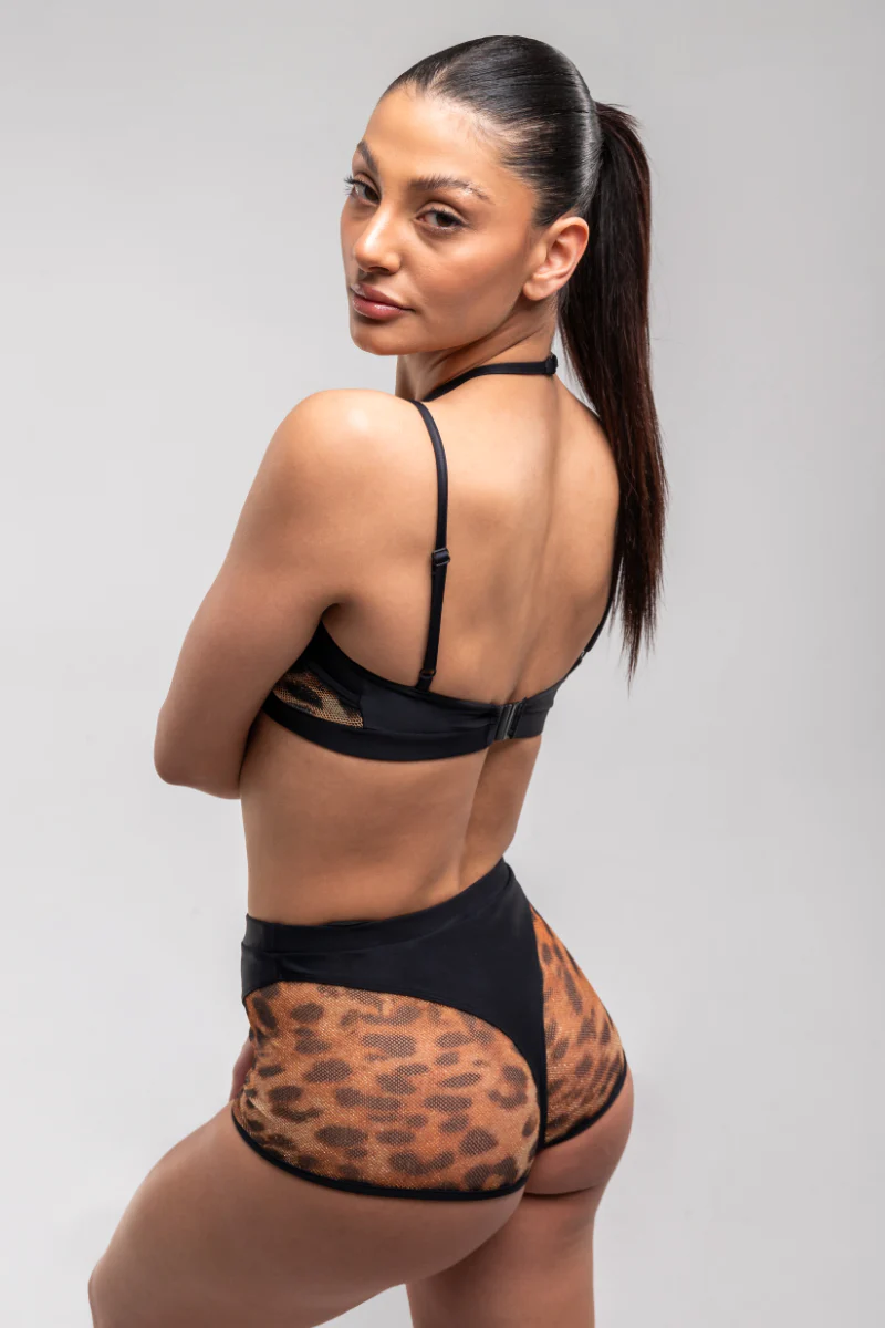 RAD Shimmering Leopard Ember Top - Black Leopard Mesh - Image 4