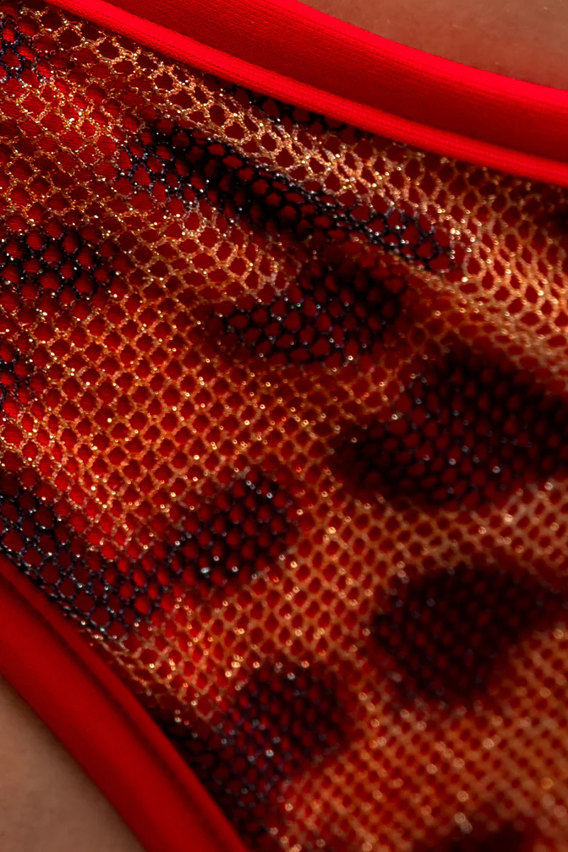 RAD Shimmering Leopard Inferno Bottoms - Red Leopard Mesh - Image 5