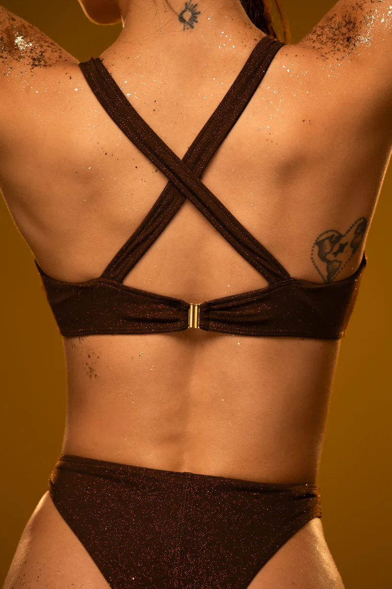 RAD X PJ Exclusive Heartbreaker Top - Brown Glitter - Image 4