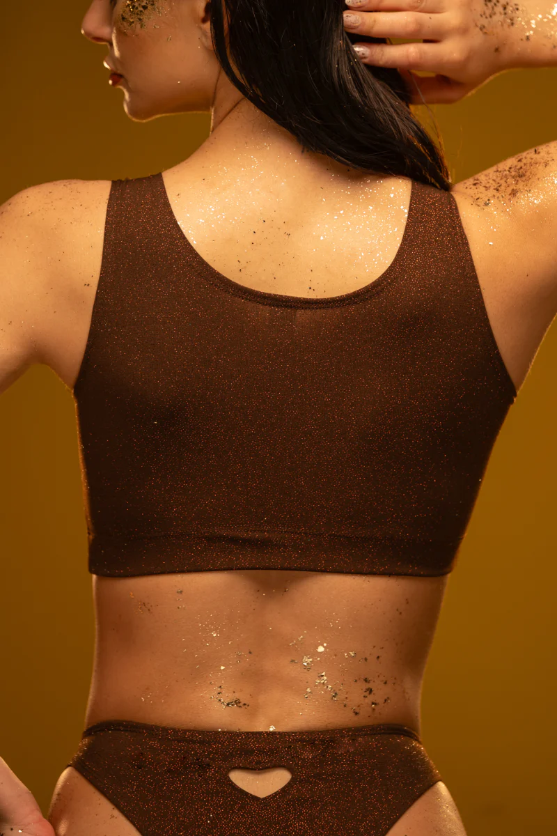 RAD X PJ Exclusive Love Top - Brown Glitter - Image 5