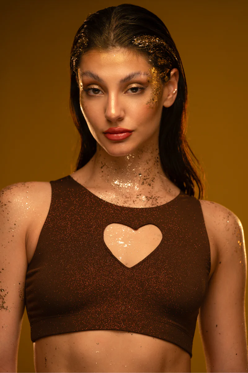 RAD X PJ Exclusive Love Top - Brown Glitter - Image 7