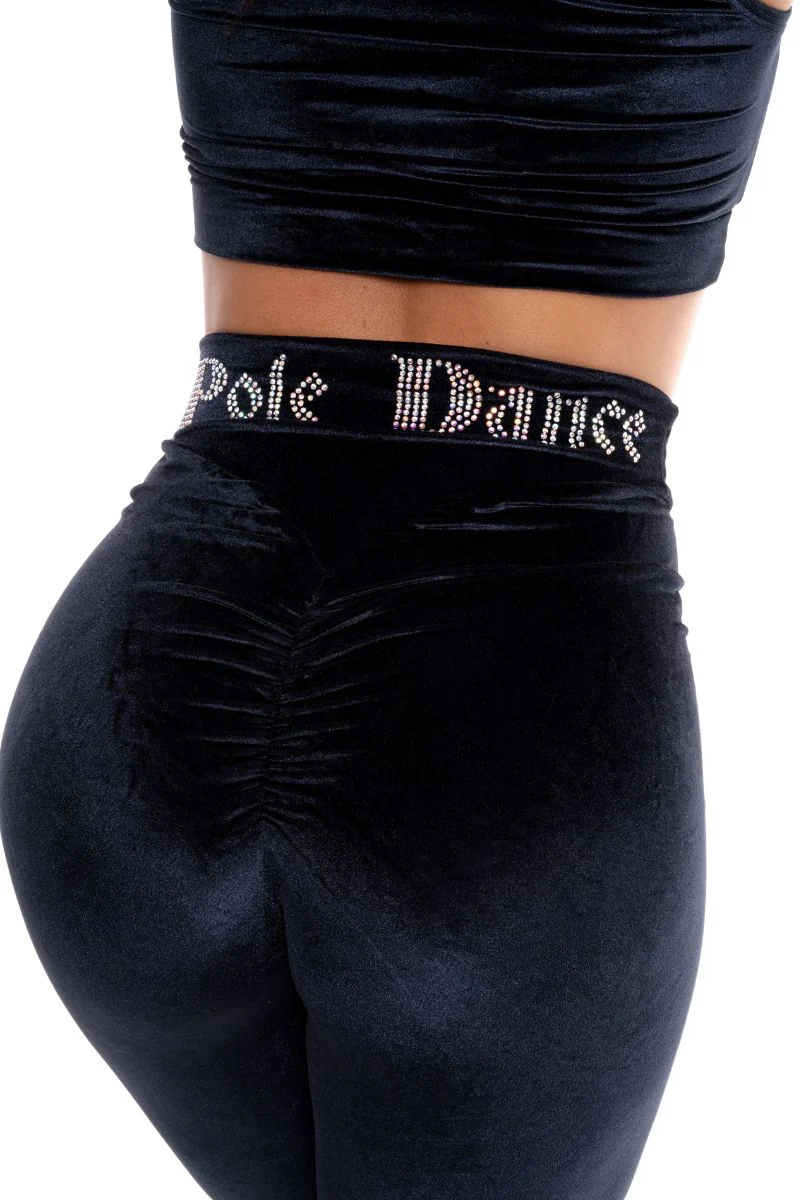 RAD Y2K Velvet Leggings - Black - Image 4