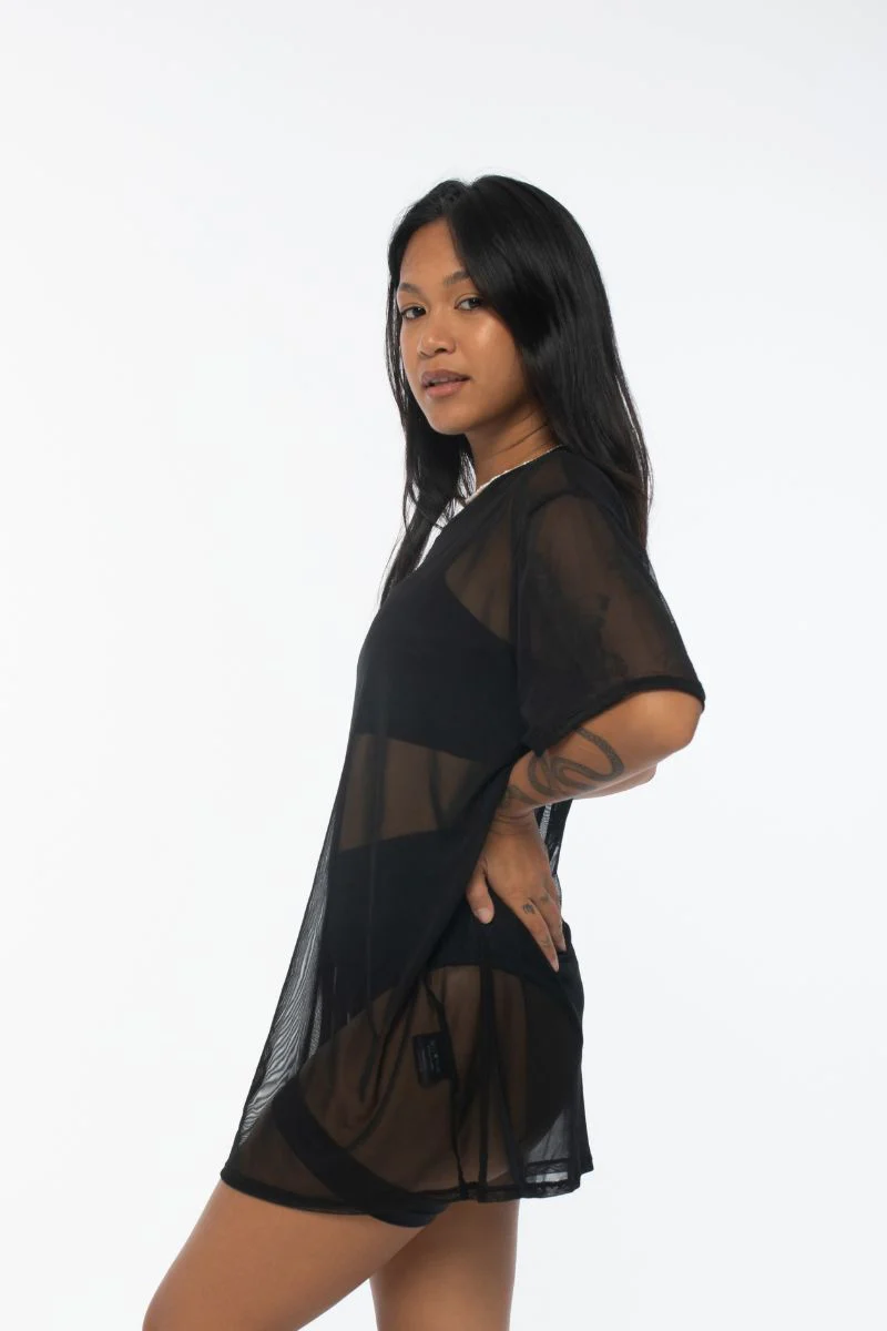 REV ACTIV Mesh Oversized T-Shirt - Black - Image 4