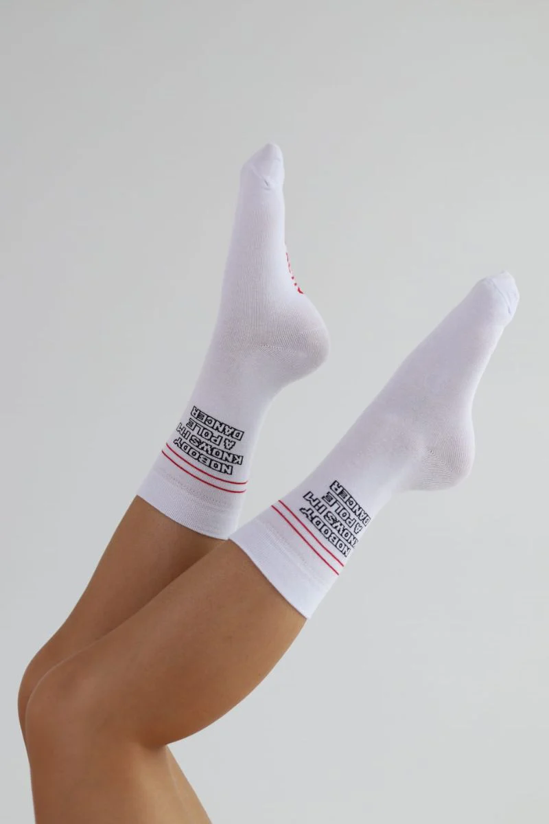 REV ACTIV Nobody Knows I'm a Poledancer Socks - White - Image 2