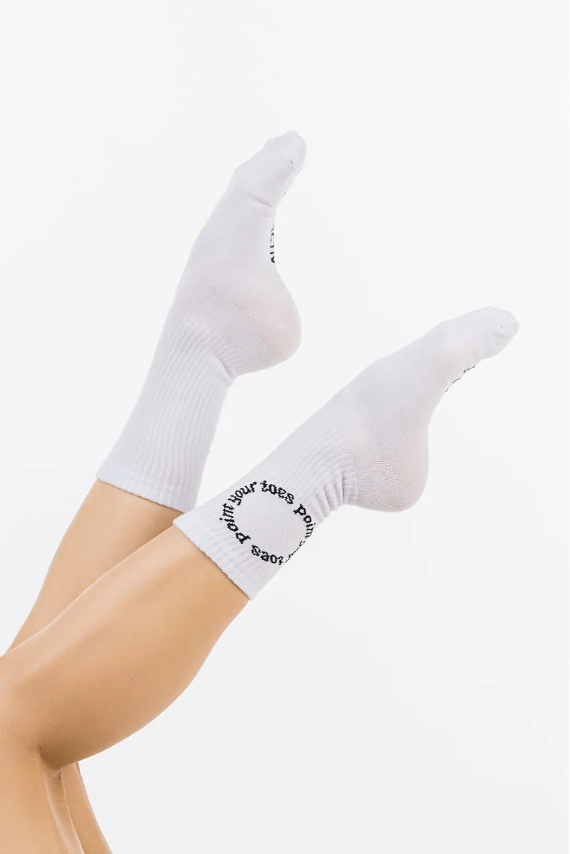 REV ACTIV Point Your Toes Socks - White - Image 2