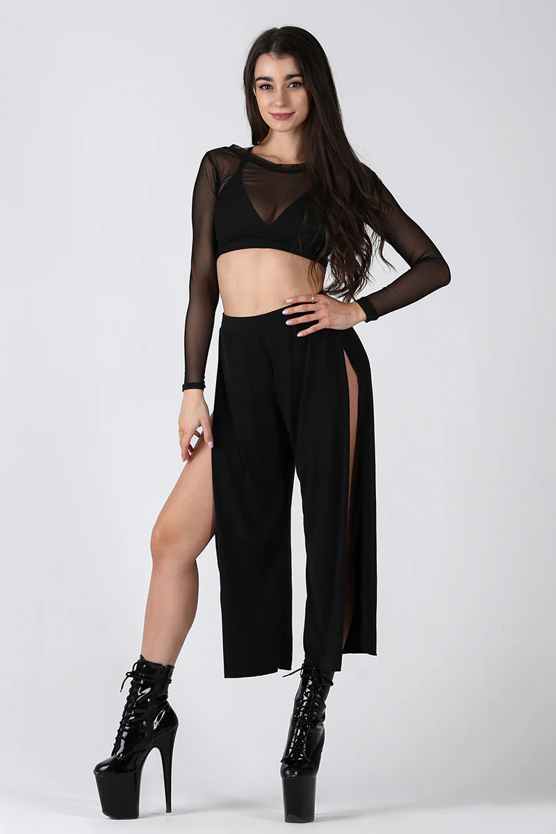 REV ACTIV Sensual Flow Pants (with leg slit) - Black - Image 4