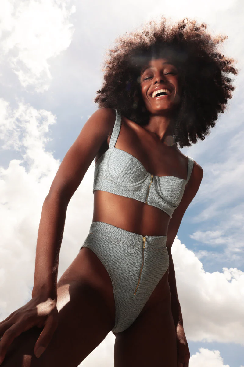 Rolling Britney Top - Light Blue Lurex - Image 4