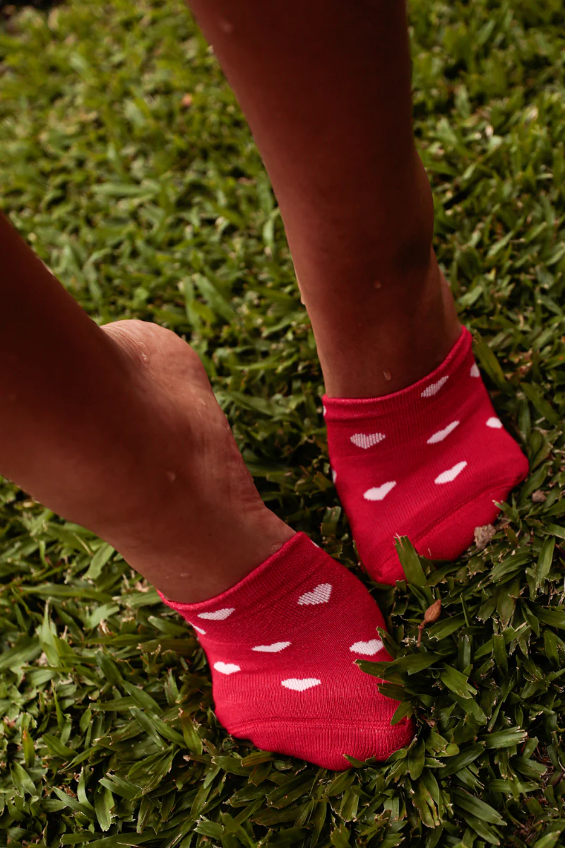 Rolling Contemporary Dance Socks - Sweetheart Red / Blush (2 pack) - Image 2
