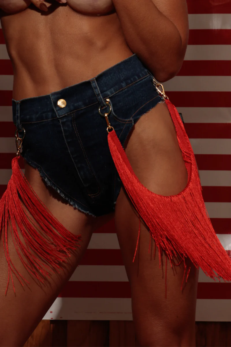 Rolling Fringes - Red Satin - Image 3