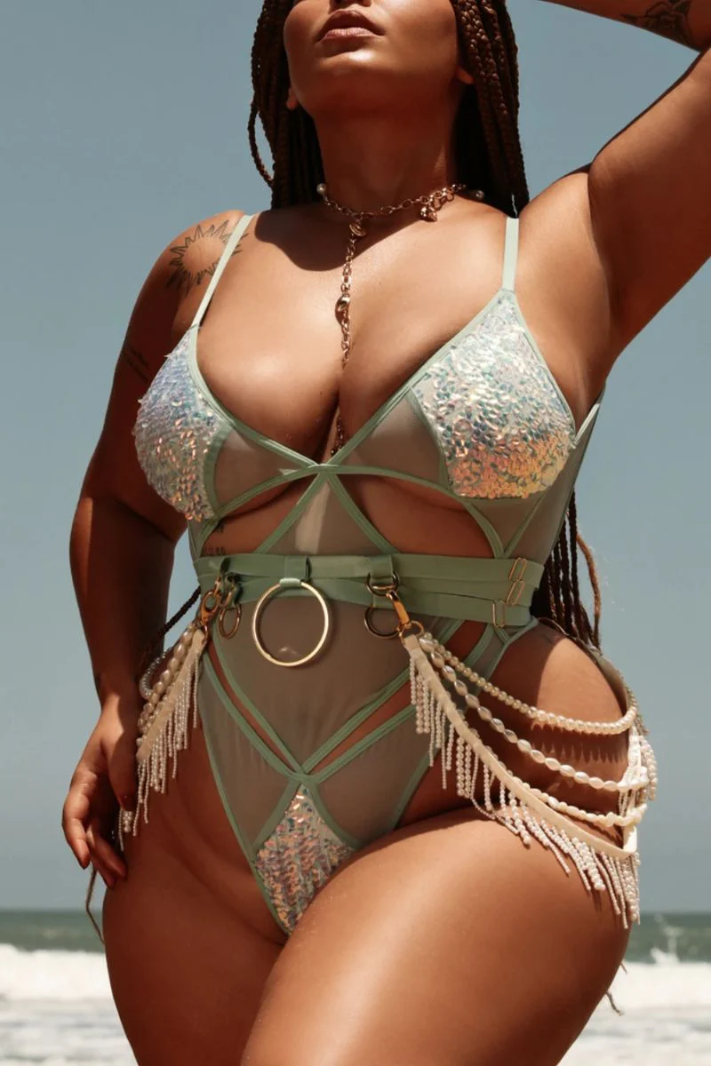 Rolling Halo Harness - Acqua/Gold - Image 3