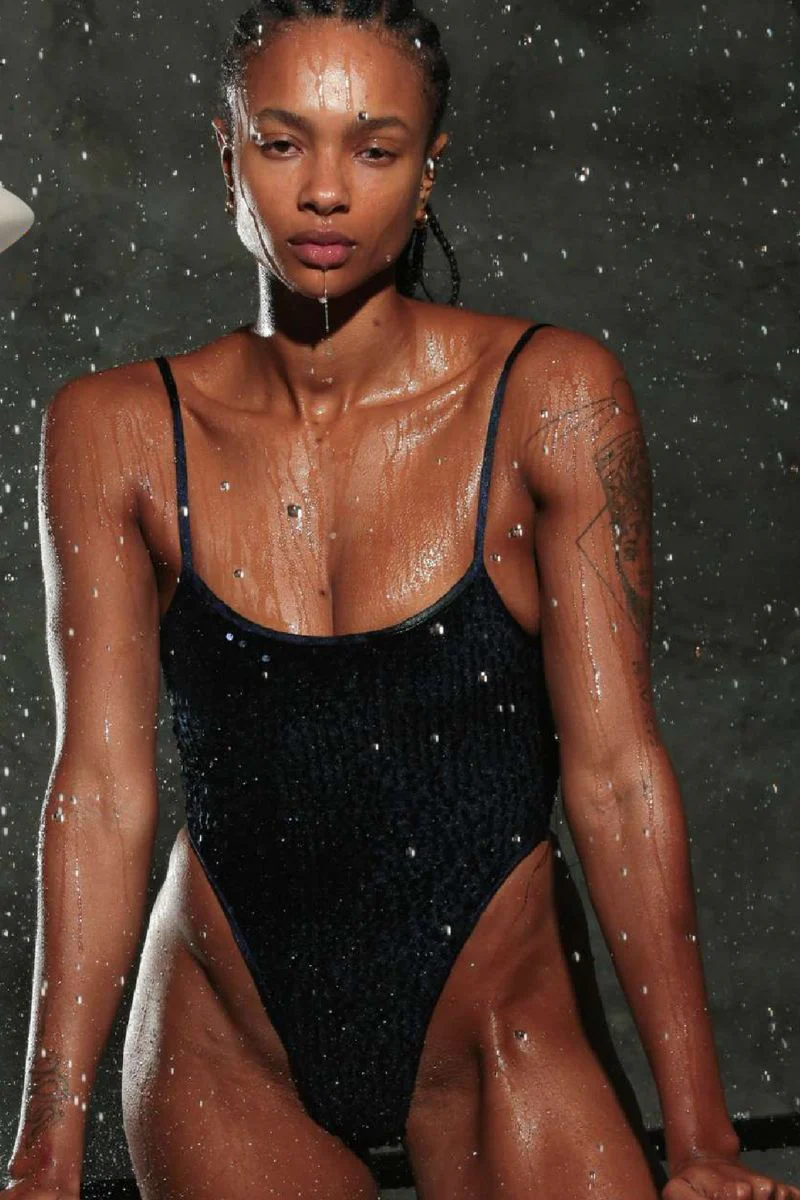 Rolling KI Bodysuit - Navy Sequin - Image 4