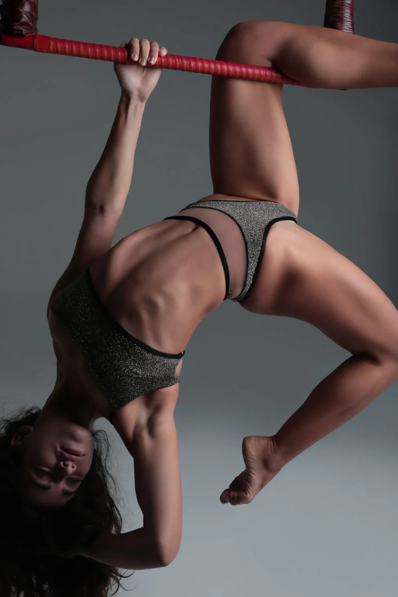 Rolling Vento Glam Reversible Bottoms - Black Lurex / Beige - Image 2