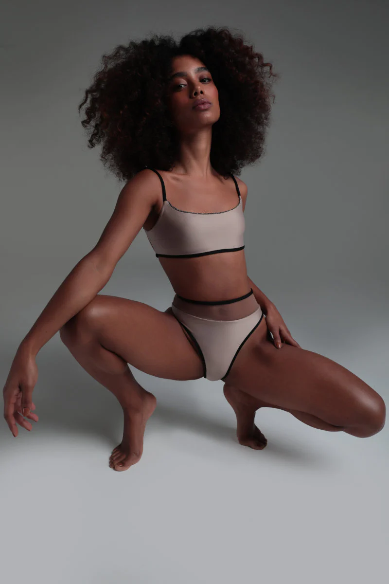 Rolling Vento Glam Reversible Bottoms - Black Lurex / Beige - Image 6