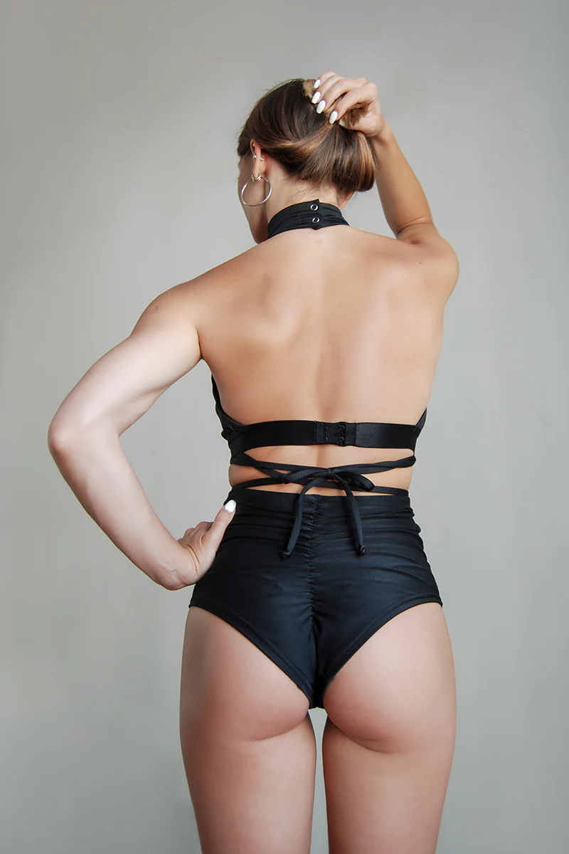 Pole Addict Scrunch Butt Basic High Waist Shorts - Black - Image 7