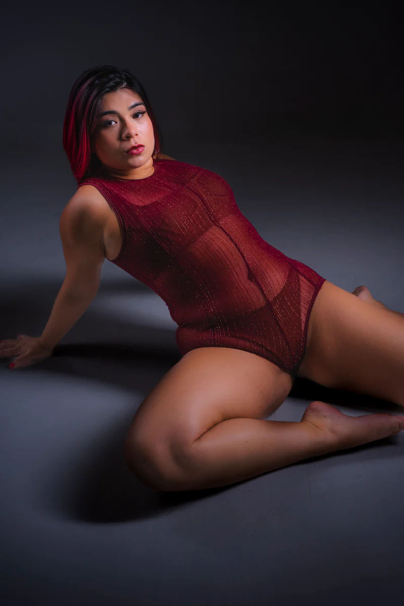 Sorte Brume Bodysuit - Burgundy Mesh - Image 3