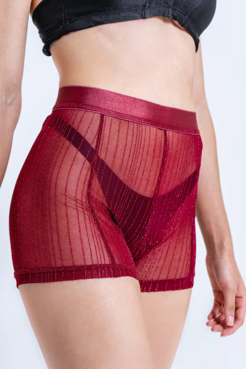 Sorte Crépuscule Shorts - Burgundy Mesh - Image 4