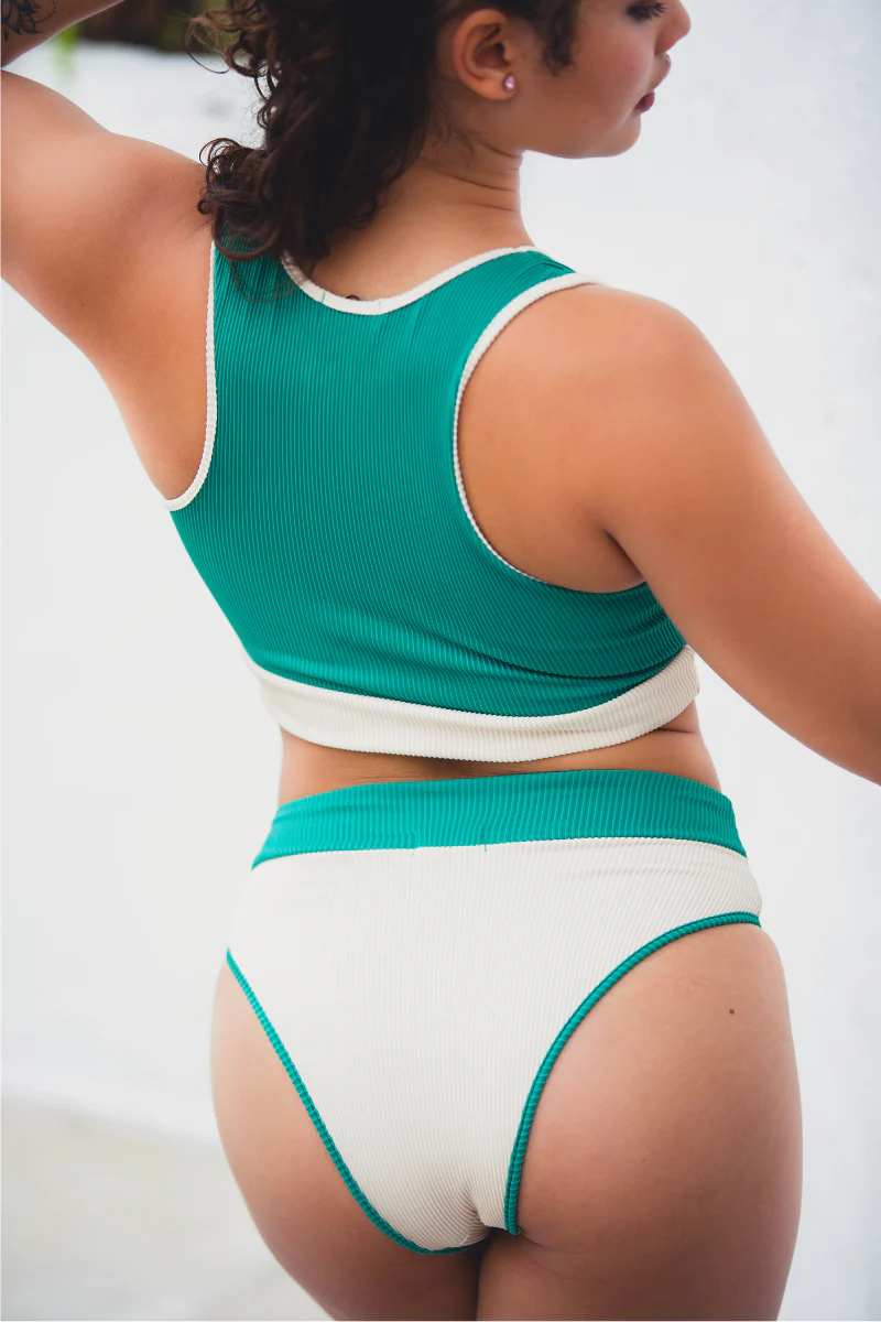 Sorte Elevé Top - Green/Off White - Image 2