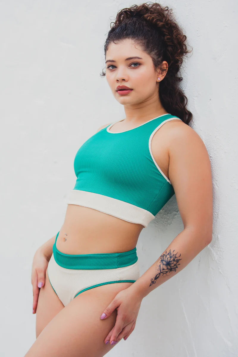 Sorte Elevé Top - Green/Off White - Image 5