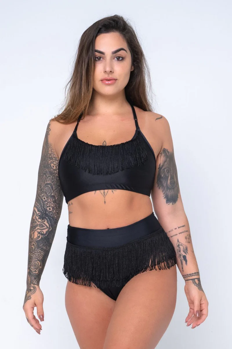 Sorte Obsessed Fringe Shorts - Black - Image 4