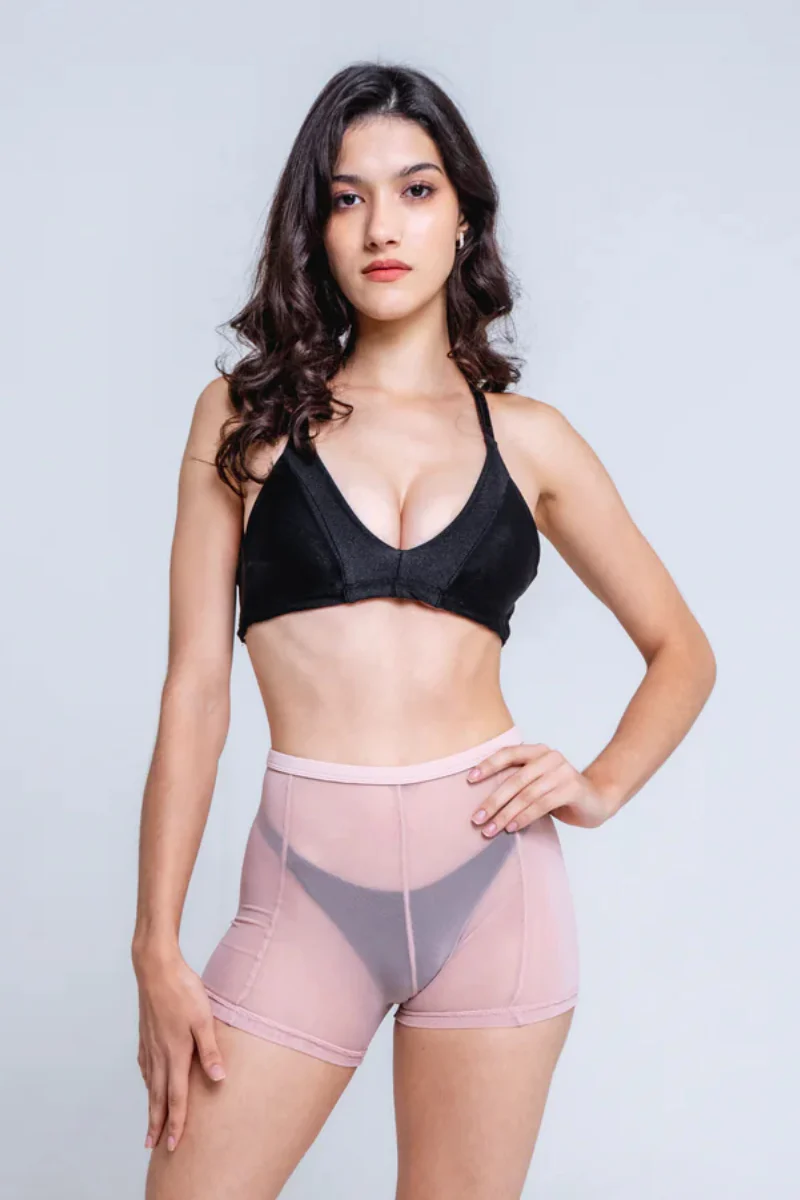 Sorte Voile Shorts - Champagne Mesh