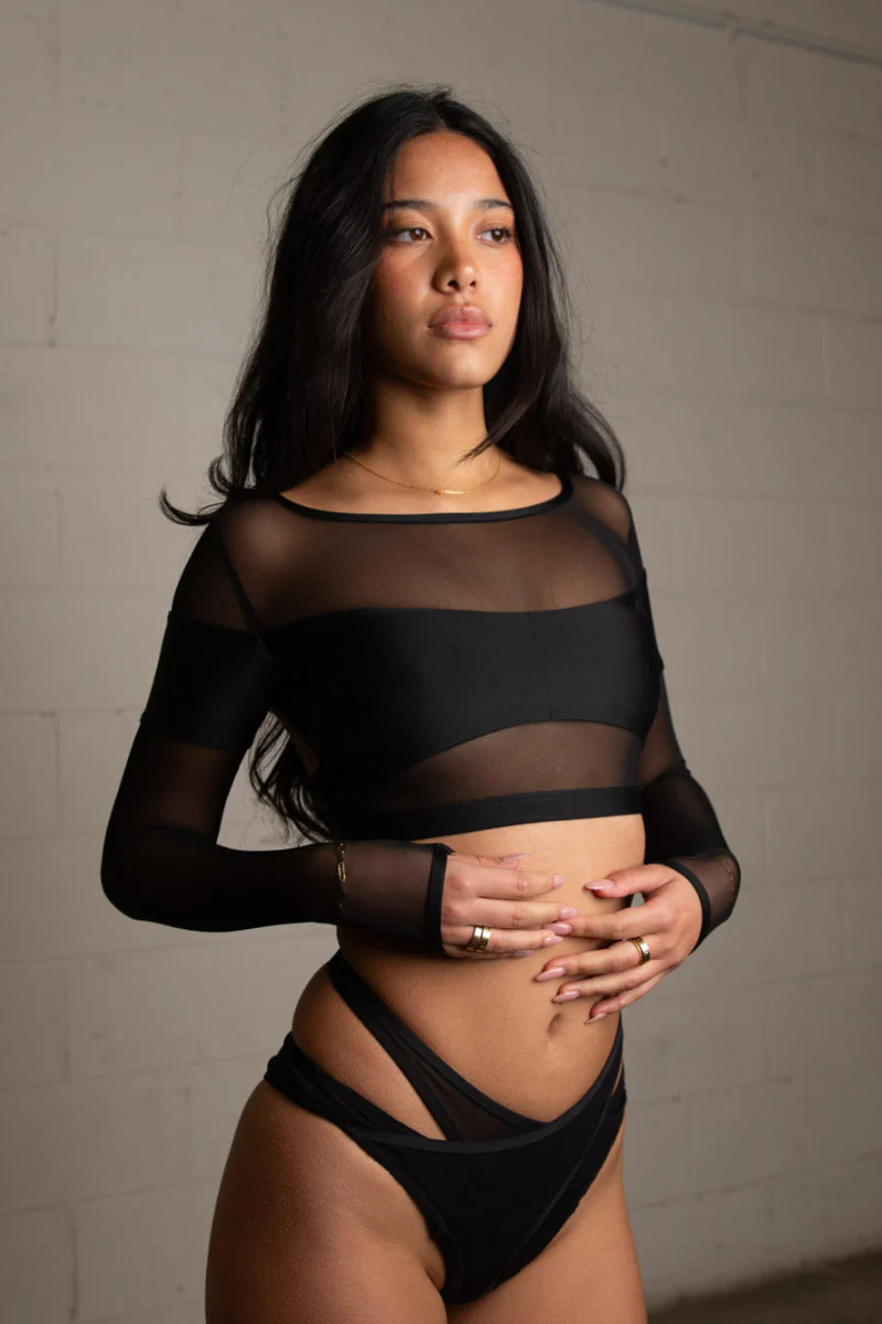 Tatiana Active Agnes Top - Black Mesh