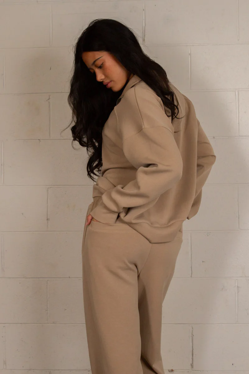 Tatiana Active Cairo 1/4 Zip Sweater - Creamy Latte - Image 2