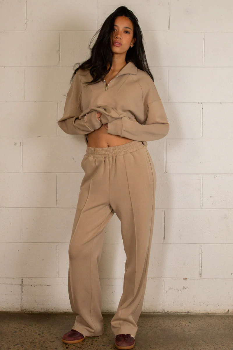 Tatiana Active Cairo Wide Leg Pants - Creamy Latte