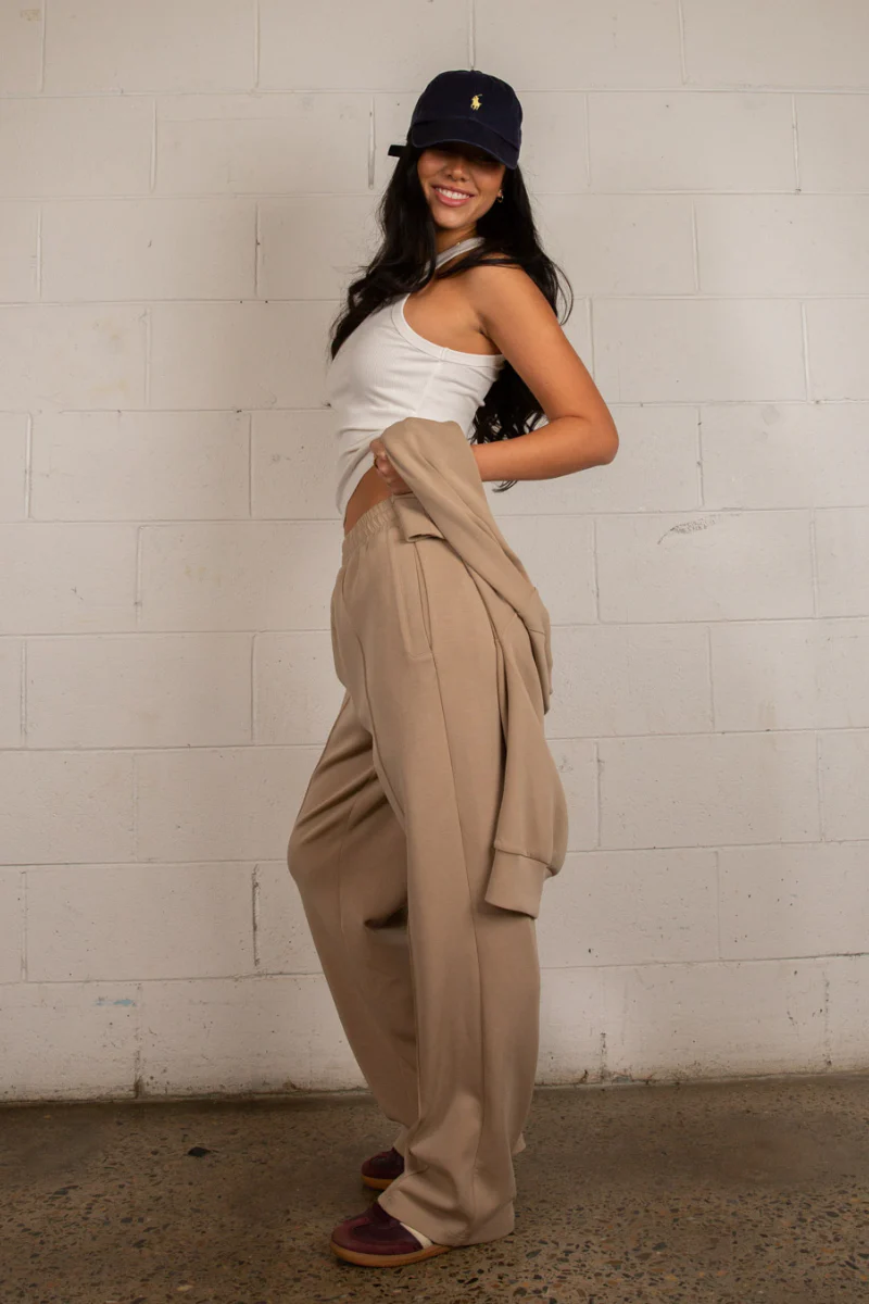 Tatiana Active Cairo Wide Leg Pants - Creamy Latte - Image 3