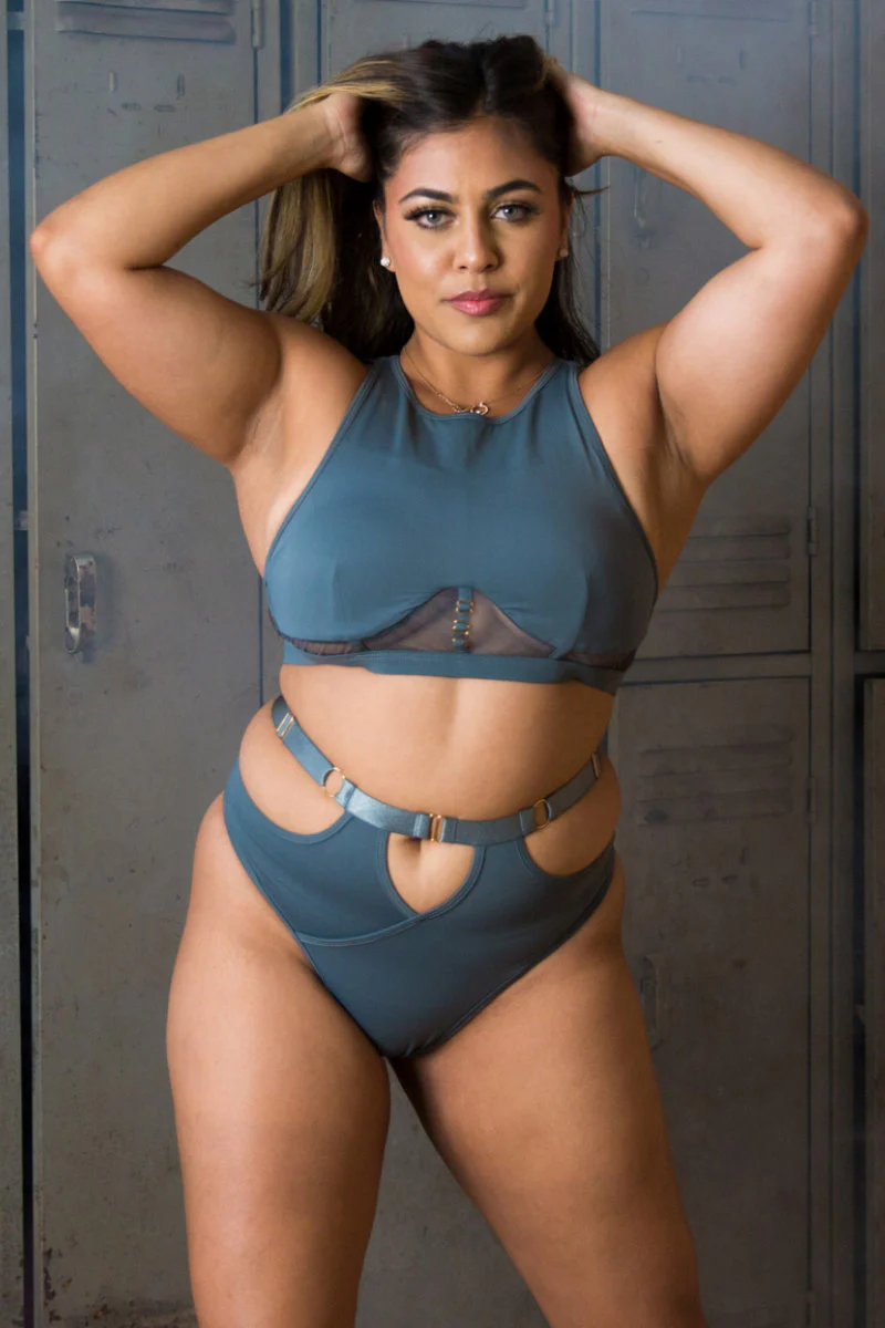 Tatiana Active Maya Shorts - Blue Grey - Image 4