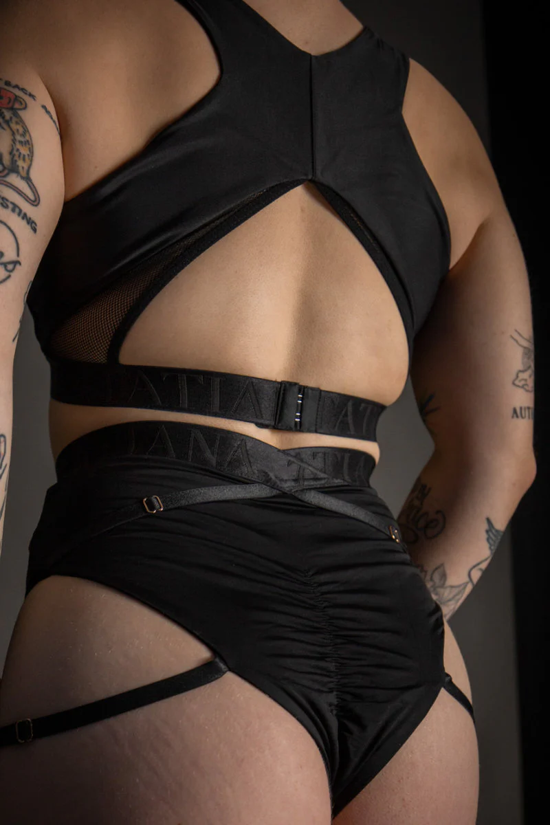 Tatiana Active Perla Shorts - Matte Black - Image 6