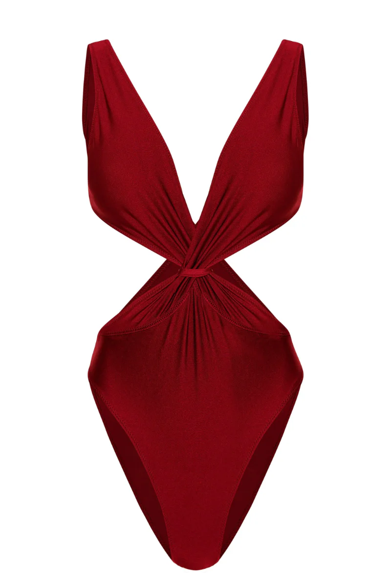 Shark Polewear Twist Bodysuit - Wine - Image 5